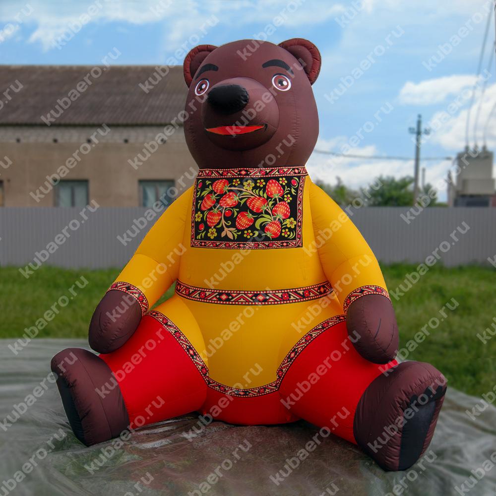 фигура произвольной формы 3м Медведь в рубахе с Хохломской росписью