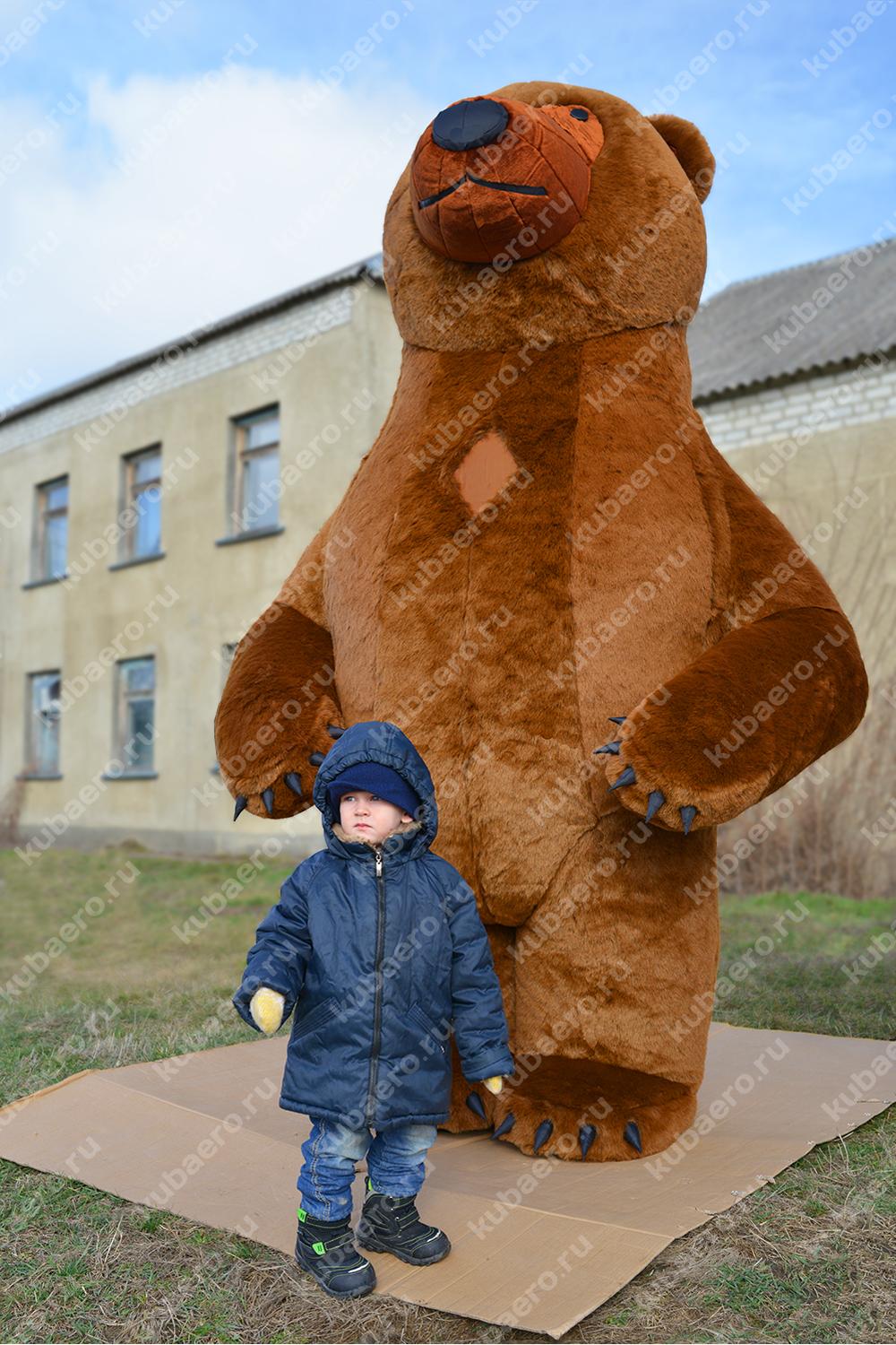 Бурый медведь надувной костюм 2,7м