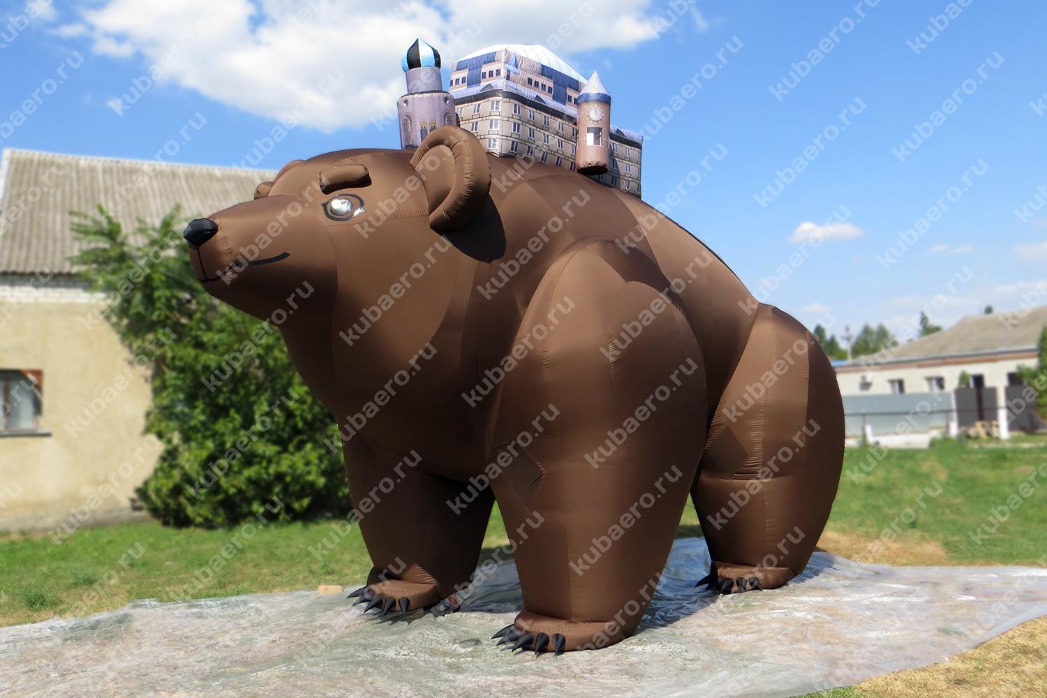 Гигантский медведь, надувной костюм на четыре оператора